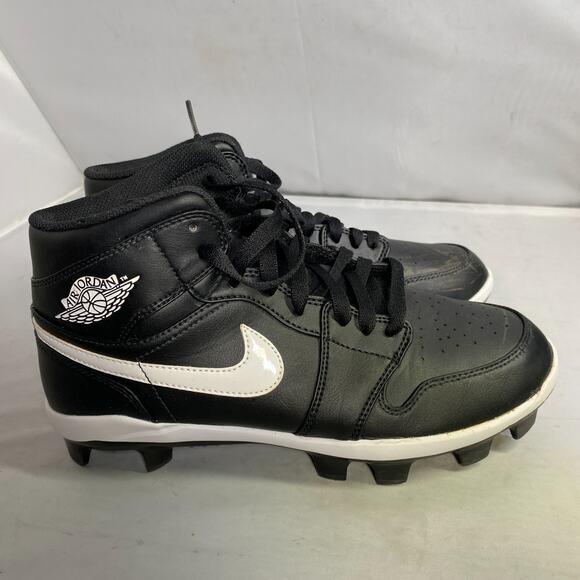 Nike Air Jordan 1 Retro MCS Men's Black White Cleats Baseball - Picture 2 of 5